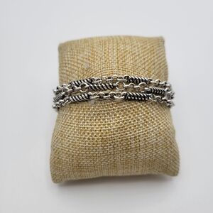 Brighton Newport pink silver tone two tone retired layered bracelet